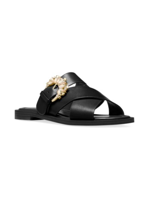 MICHAEL Michael Kors Frieda Embellished Leather Slides