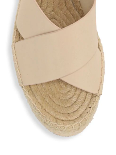 Tory Burch Selby Leather Platform Espadrille Wedges