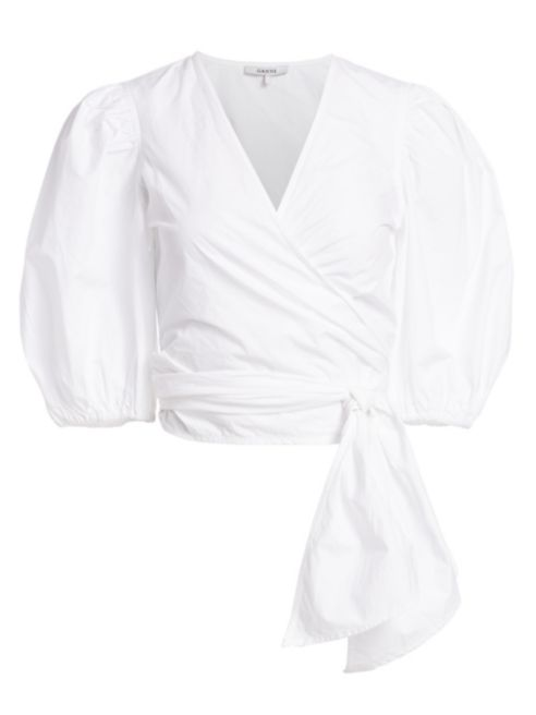 GANNI Plain Cotton Poplin Top