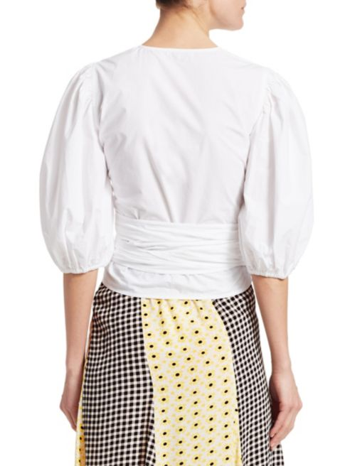 GANNI Plain Cotton Poplin Top