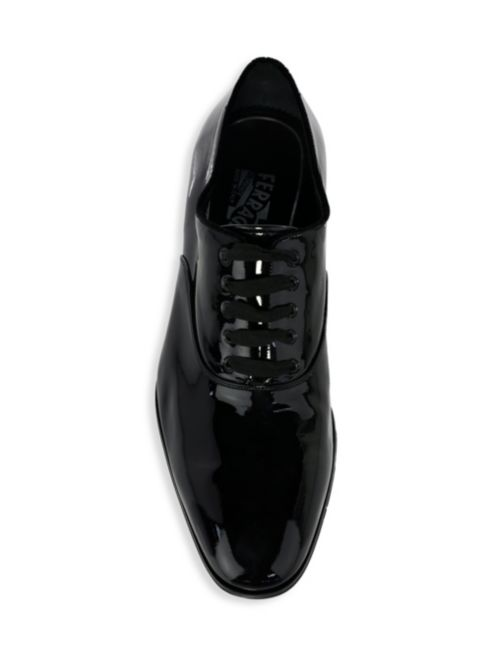 Salvatore Ferragamo Patent Leather Lace-Up Oxford Shoes
