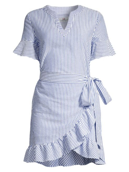 Vineyard Vines Stripe Seersucker Wrap Dress