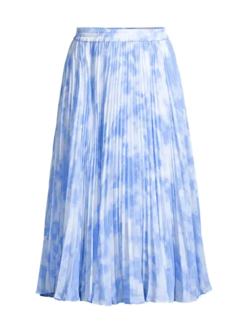 Michael Kors Pleated Tie-Dye Skirt