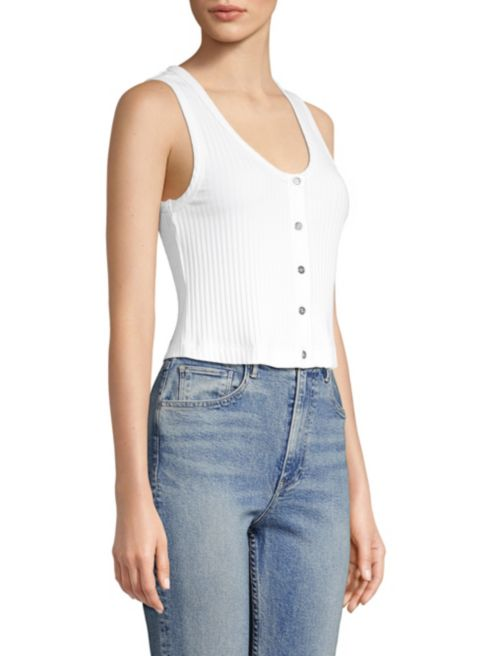 3x1 Button Front Ribbed Tank