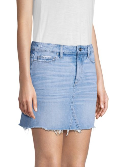 Paige Jeans Alethea Mid-Rise Distressed Jean Skirt