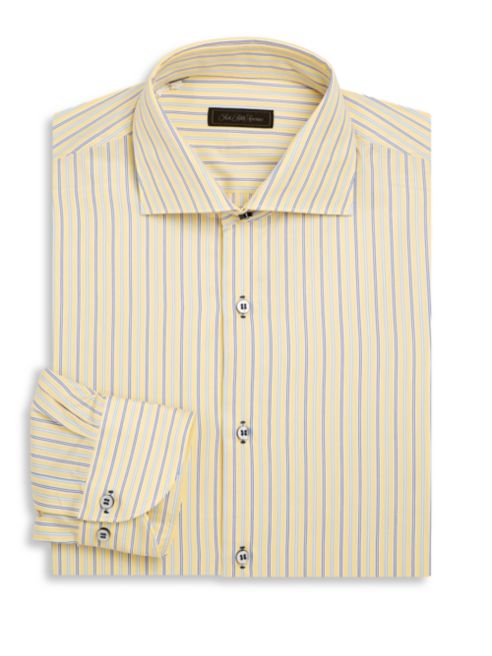 Saks Fifth Avenue Collection Striped Cotton Dress Shirt