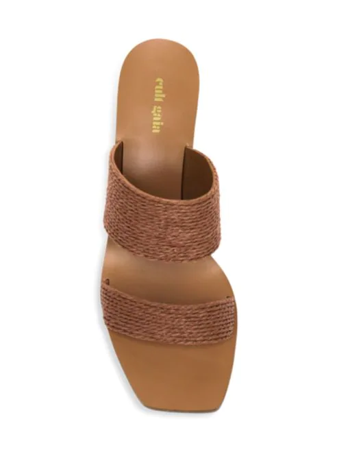 Cult Gaia Jila Bauble-Heel Wicker Mules