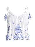 Ramy Brook Marco Embellished Tassel V-Neck Blouse