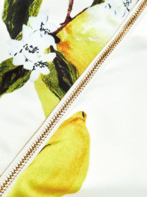 AMUR Ruffle-Sleeve Lemon Cropped Top