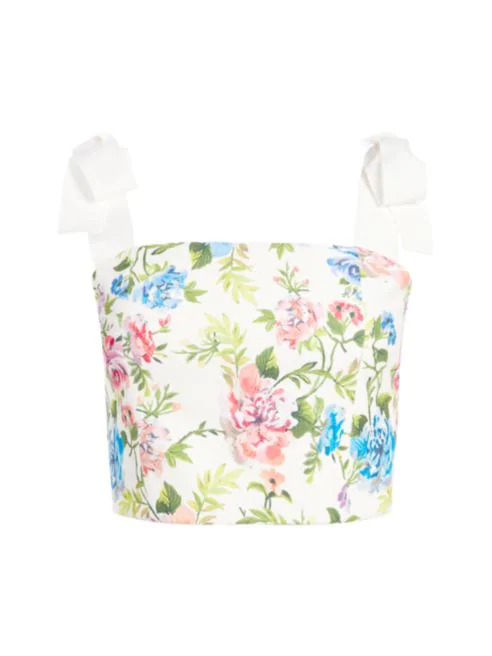 Alice + Olivia Nika Floral Fitted Crop Top