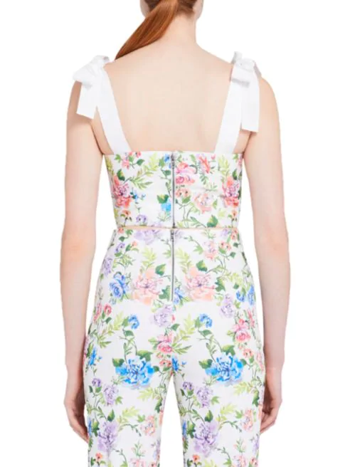 Alice + Olivia Nika Floral Fitted Crop Top