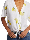 Rails Thea Lemon Print Tie-Hem Top
