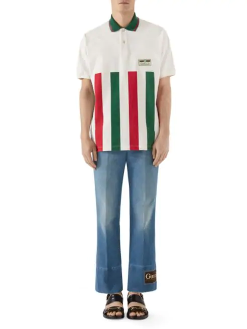 Gucci Web Striped Oversize Polo