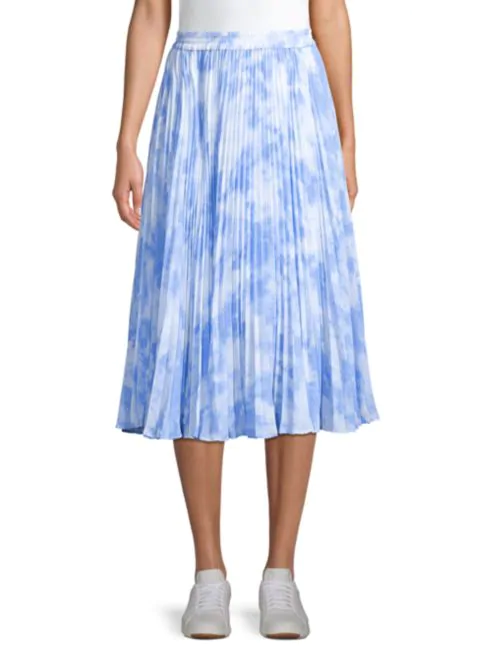 Michael Kors Pleated Tie-Dye Skirt