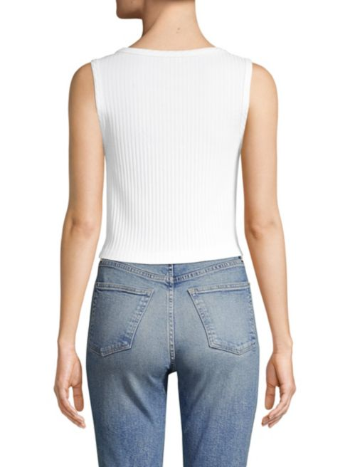 3x1 Button Front Ribbed Tank