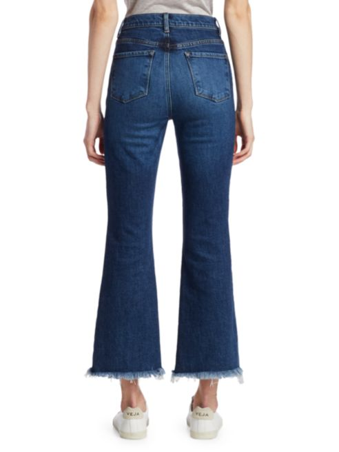 J Brand Julia High-Rise Frayed Hem Crop Flare Jeans