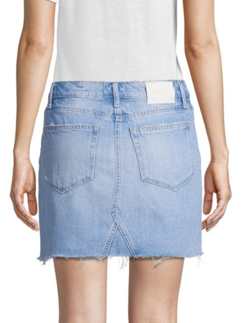Paige Jeans Alethea Mid-Rise Distressed Jean Skirt