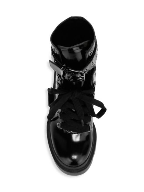Alice + Olivia Havis Buckle Leather Combat Boots