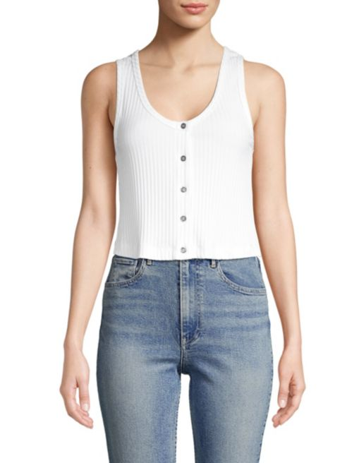 3x1 Button Front Ribbed Tank