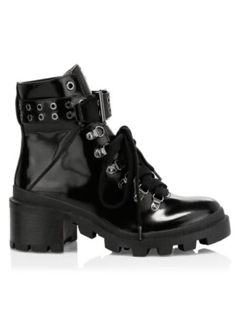Alice + Olivia Havis Buckle Leather Combat Boots