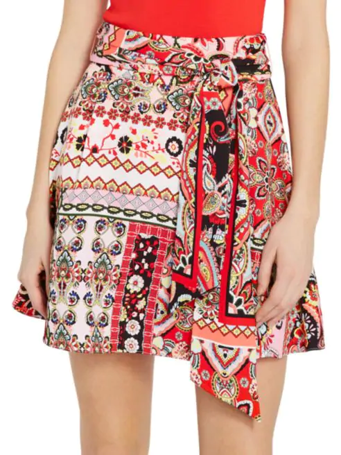 Alice + Olivia Helina Patchwork Floral Mini Skirt