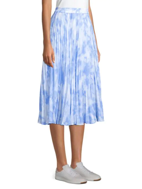 Michael Kors Pleated Tie-Dye Skirt