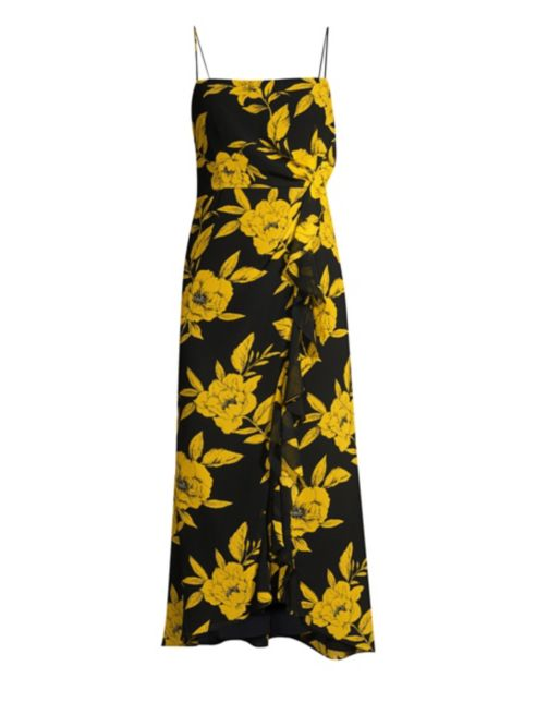 Jay Godfrey Rita Floral Spaghetti-Strap Dress