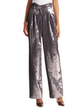 Retrof?te Jean Sequin Wide-Leg Pants
