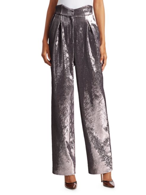 Retrof?te Jean Sequin Wide-Leg Pants