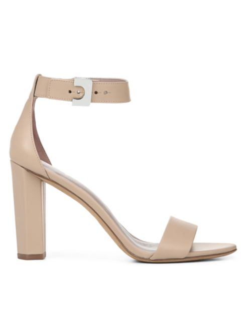 Diane von Furstenberg Chainlink Ankle-Strap Leather Sandals