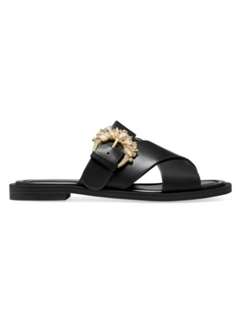 MICHAEL Michael Kors Frieda Embellished Leather Slides