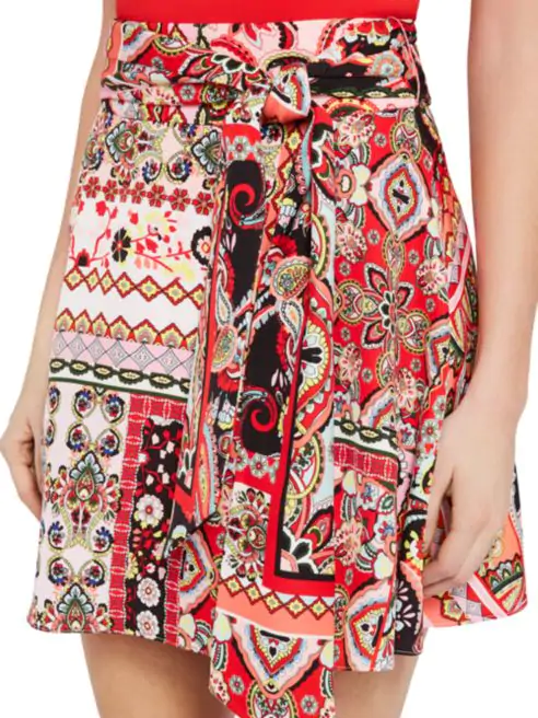 Alice + Olivia Helina Patchwork Floral Mini Skirt
