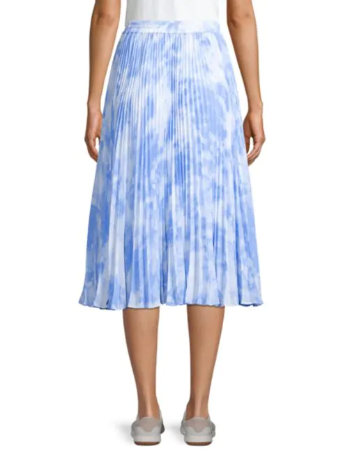Michael Kors Pleated Tie-Dye Skirt