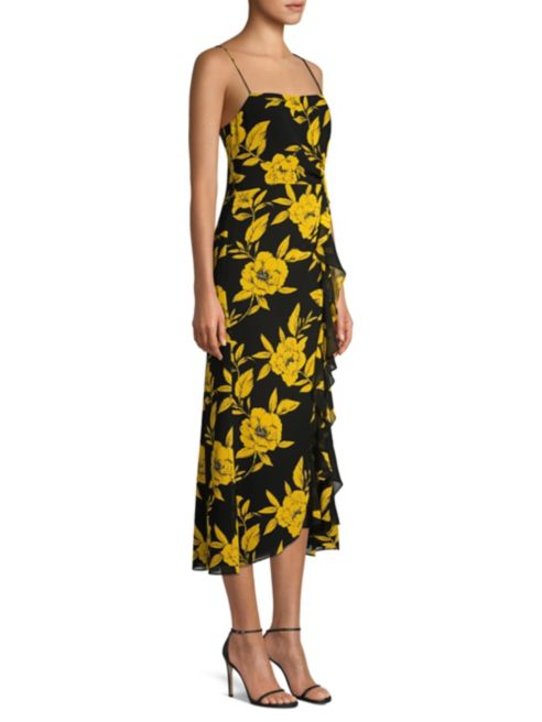 Jay Godfrey Rita Floral Spaghetti-Strap Dress