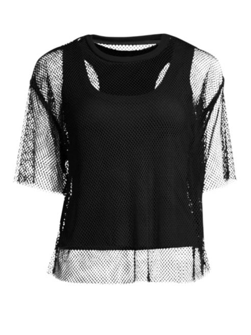 Kendall + Kylie Mesh Tee & Ribbed Tank