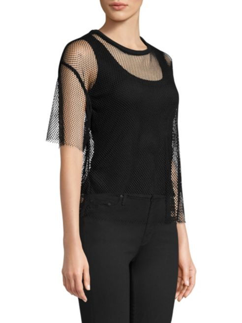 Kendall + Kylie Mesh Tee & Ribbed Tank