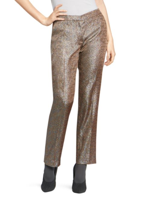 Dries Van Noten Lurex Straight-Leg Trousers
