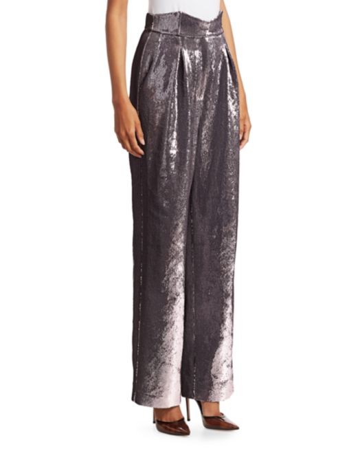 Retrof?te Jean Sequin Wide-Leg Pants
