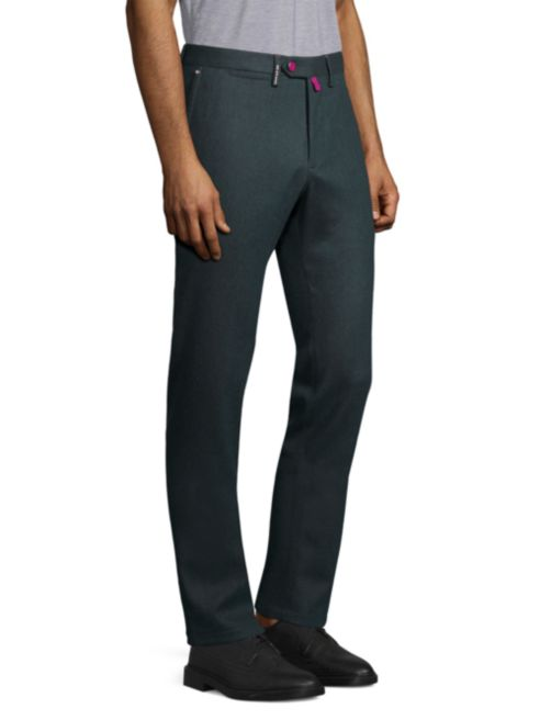 Kiton Straight-Leg Stretch Wool Pants