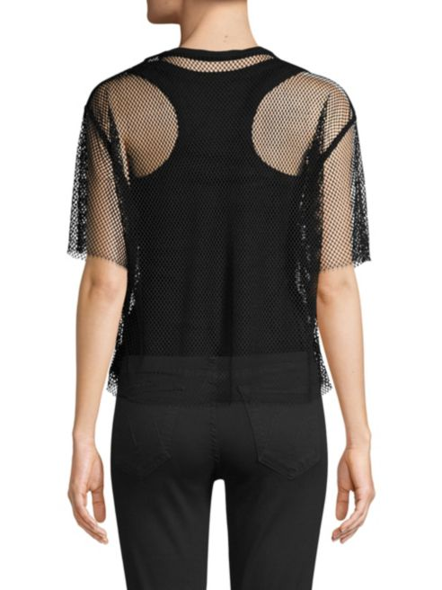 Kendall + Kylie Mesh Tee & Ribbed Tank