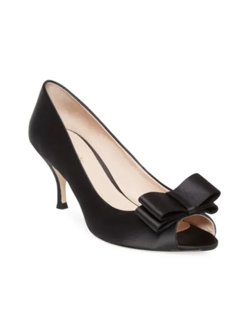 Kate Spade New York Cecelia Peep-Toe Satin Pumps