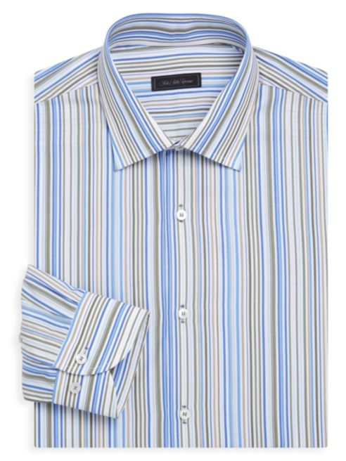 Saks Fifth Avenue Collection Classic-Fit Multi-Stripe Cotton Dress Shirt